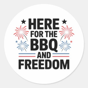 Adesivo Aqui para o churrasco e liberdade 4 de julho