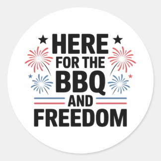 Adesivo Aqui para o churrasco e liberdade 4 de julho