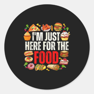 Adesivo Aqui pela comida humor engraçado comida amante