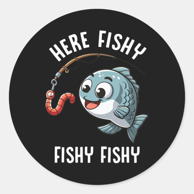 Adesivo Aqui Pescado Pescado Espinheiros Engraçados Pescad (Frente)