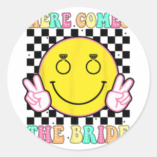 Adesivo Aqui vem a Noiva Chá de Despedida Groovy