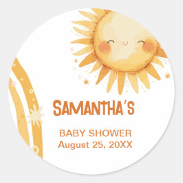 Adesivo Aqui vem a placa de gabinete do chá de fraldas Sun