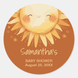 Adesivo Aqui vem a placa de gabinete do chá de fraldas Sun