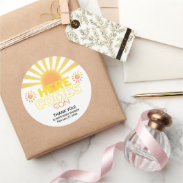 Adesivo Aqui Vêm As Bandas Amarelas O Chá de fraldas Do Fi