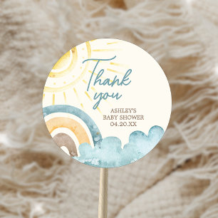 Adesivo Aqui Vem O Chá de fraldas Do Filho Retro