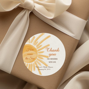 Adesivo Aqui vem o Chá de fraldas Sunshine do Son Yellow R