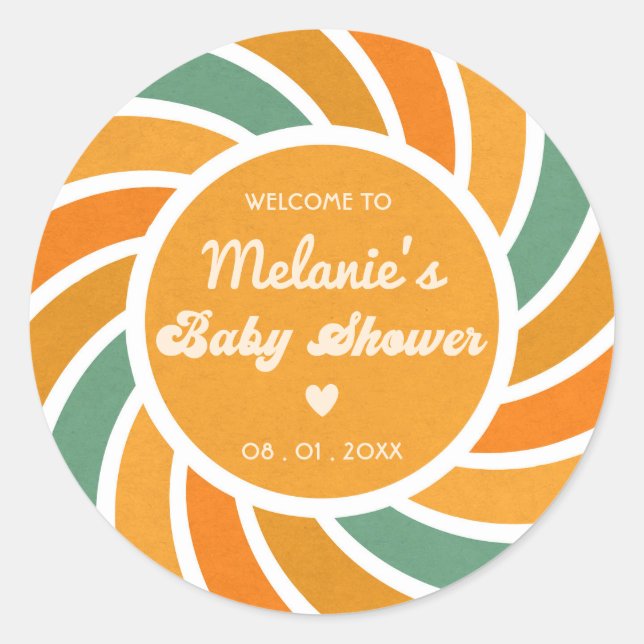 Adesivo Aqui Vem O Filho Da Sunshine Groovy Cute Retro (Frente)