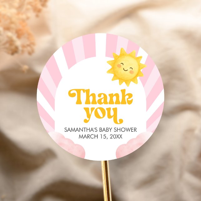 Adesivo Aqui Vem o Sol Chuveiro de Bebê (Sunshine Baby Shower Sticker)