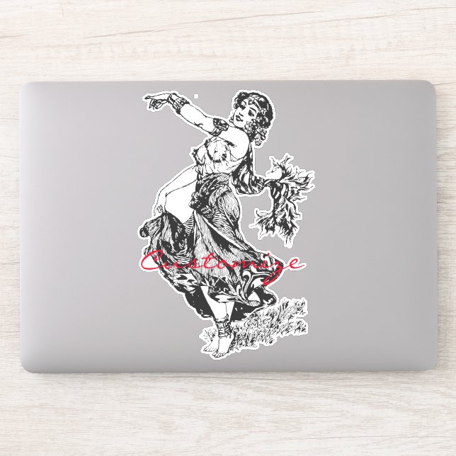 Adesivo Árabe Belly Dancer Vintage Art Thunder_Cove (Computador)