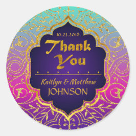 Adesivo Arabe Noites Bollywood Obrigado etiquetar