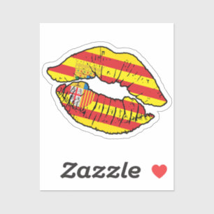 Adesivo Aragon Aragonese Lipstick Love Flag