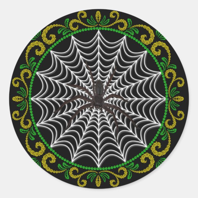 Adesivo Aranha Branco Verde Amarela E Aranha Negra (Frente)