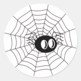 Adesivo Aranha de desenho animado fofa na teia