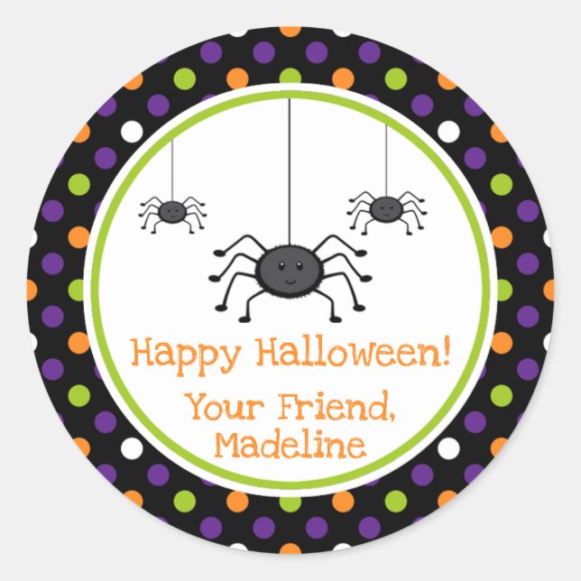 Adesivo Aranha de Halloween Spooky | Kids Halloween Sticke (Frente)