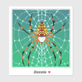 Adesivo Aranha de pixel do retângulo
