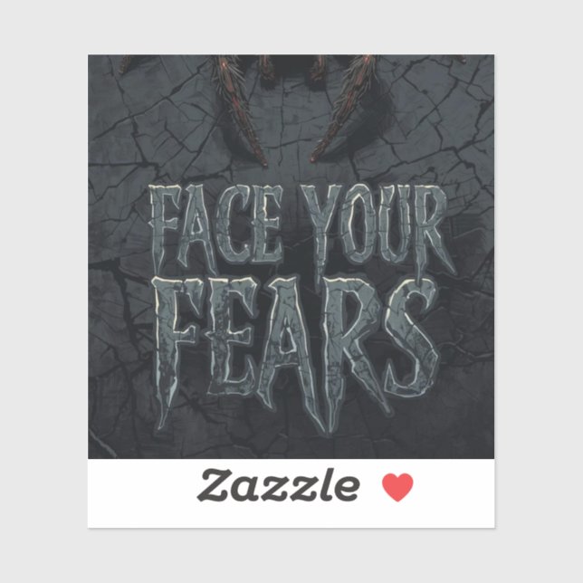 Adesivo Aranha do Horror Gótico - Encarada Seus Medos (Folha)