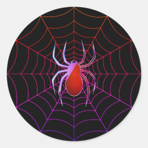 Adesivo Aranha neon e teia