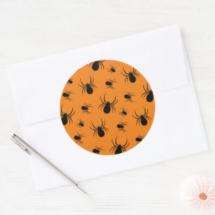 Adesivo Aranha padrão de Halloween Preto e Laranja