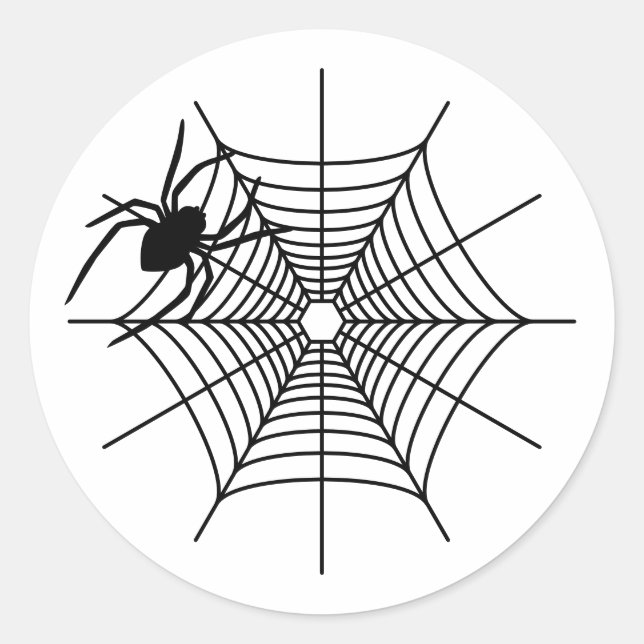 Adesivo Aranha Simples E Teia de Aranha no Halloween (Frente)