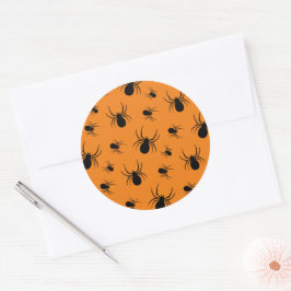 Adesivo Aranhas Padrão de Halloween Preto e Laranja