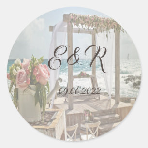 Adesivo Arbusto Retro para Casamento na Praia