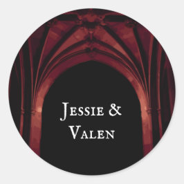 Adesivo Arca Gótica Casamento Elegante Vermelho Negro Negr