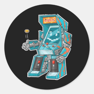 Adesivo Arcade Bot - Gabinete De Jogo De Vídeo Com Joystic