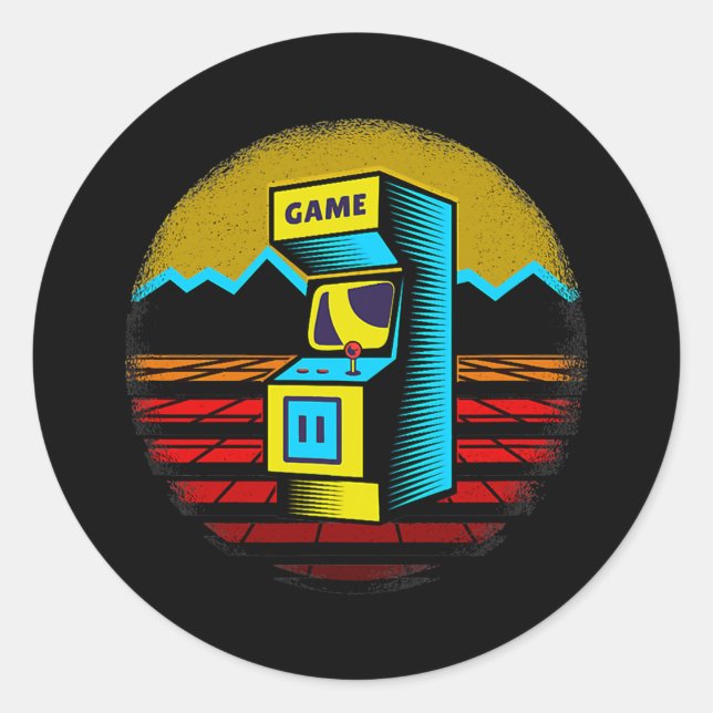 Adesivo Arcade Game Machine Nostalgia Retro Gamer 80s 90s (Frente)