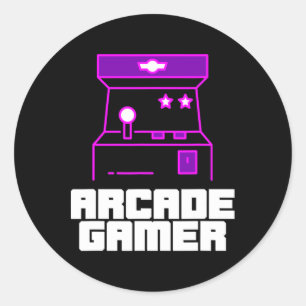 Adesivo Arcade Gamer - Gabinete vertical com estilo roxo