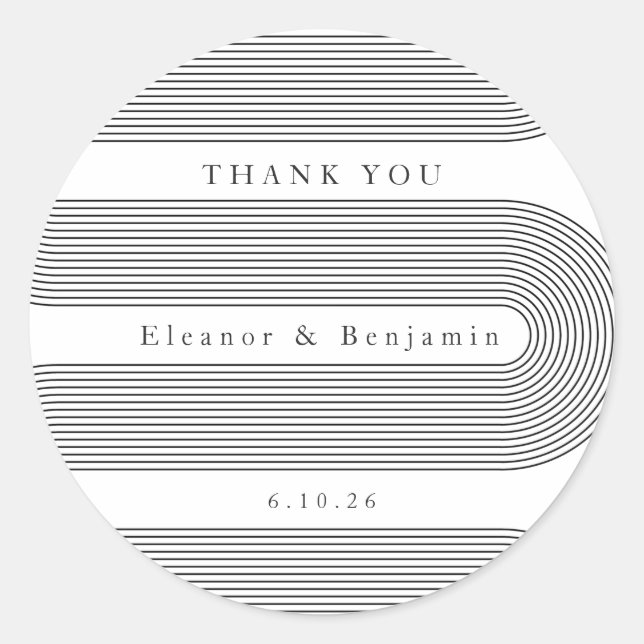 Adesivo Arch Personalizado Linhas Brancas Pretas Nome Lega (Frente)