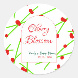 Adesivo Arch shape cherry blossom red green baby shower na