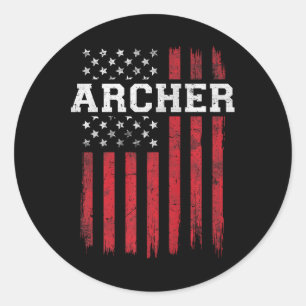 Adesivo Archer American Flag Usa Patriot Archery