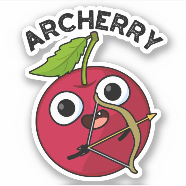 Adesivo Archerry Funny Fruta Archery Pun (Frente)