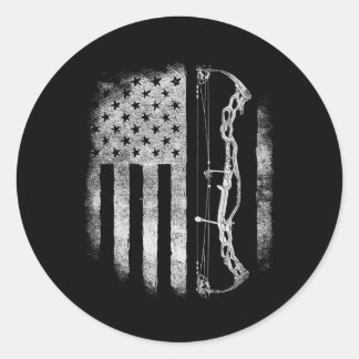 Adesivo Archery American Flag Vintage Men Women Archer