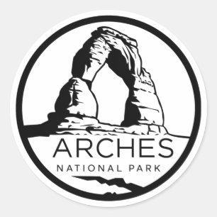 Adesivo Arches National Park Emblem Negra