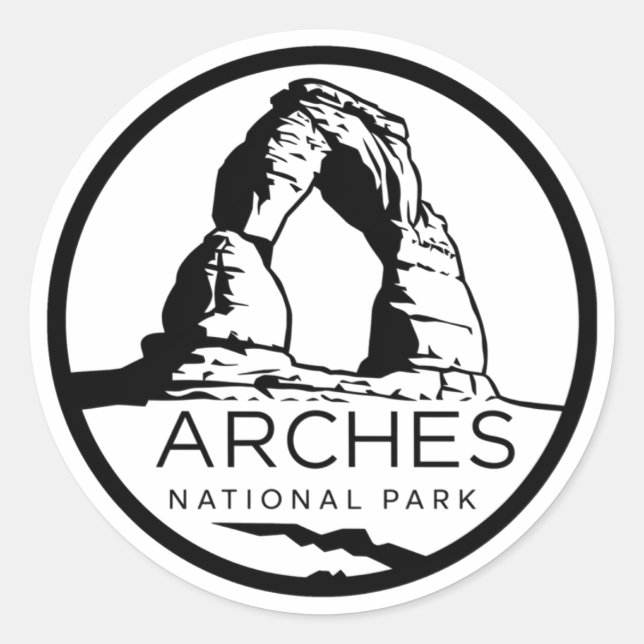 Adesivo Arches National Park Emblem Negra (Frente)