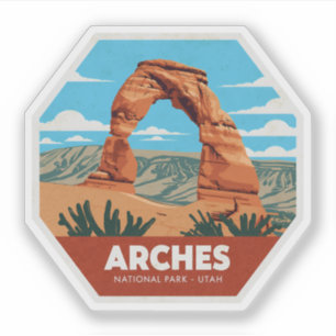 Adesivo Arches National Park Viagens vintage de Utah