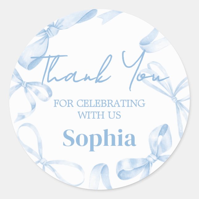 Adesivo Arco Azul Doce Dezesseis Aniversário (Frente)