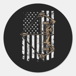 Adesivo Arco Composto de Arquearia Camo Usa Flag - Caçador