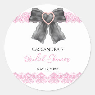 Adesivo Arco Coquete Preto Bridal Shower Rosa Lace