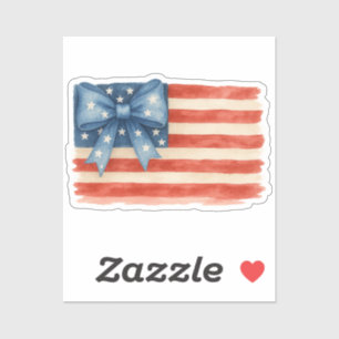 Adesivo Arco Coquette American Flag Watercolor 4 de julho