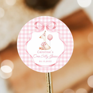 Adesivo Arco cor-de-rosa Bobo ganso primeiro aniversario