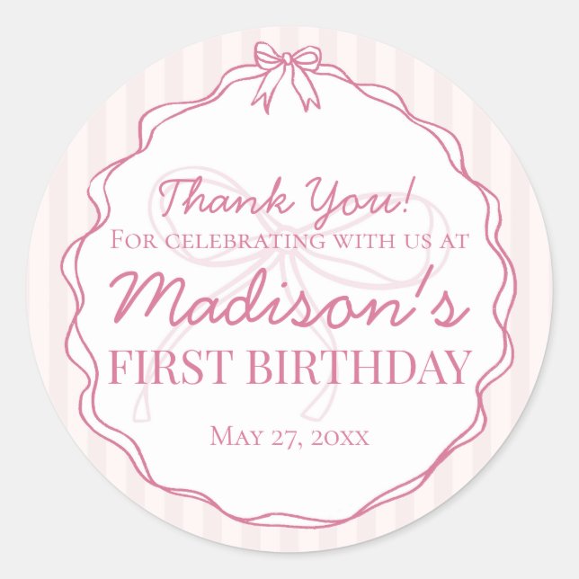 Adesivo Arco cor-de-rosa Pastel Strik Birthday Favor (Frente)