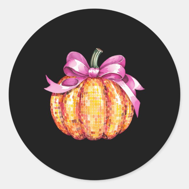 Adesivo Arco Cor-de-rosa Pumpkin Retro Queda Ação de Graça (Frente)