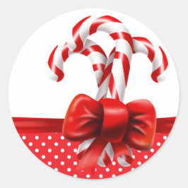 Adesivo Arco de canas de Natal com pontos vermelhos e bran