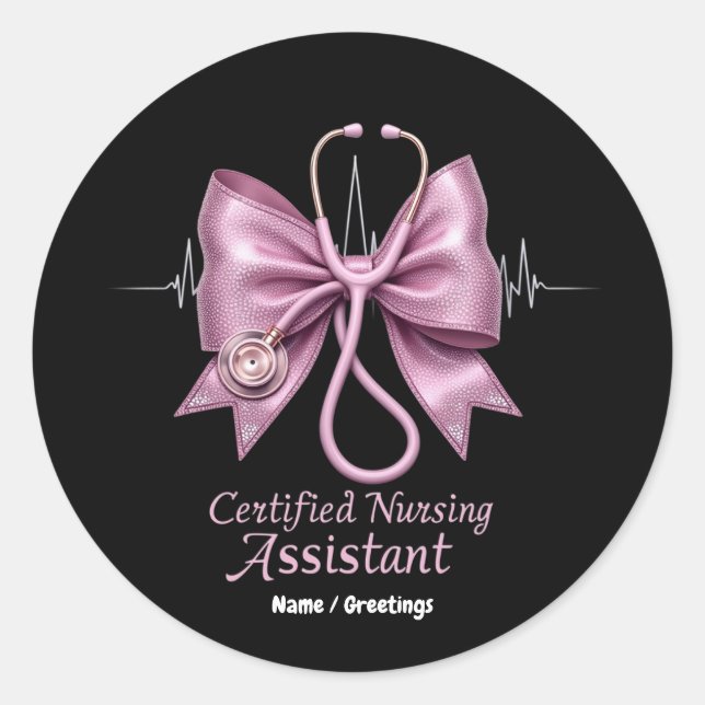 Adesivo Arco de Coquete CNA Assistente de Enfermagem Certi (Frente)