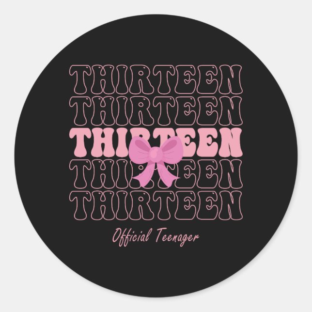 Adesivo arco de coquete rosa de 13 anos Adolescente oficia (Frente)