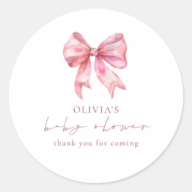 Adesivo Arco de coquete rosa moderno Obrigado Chá de frald (Frente)