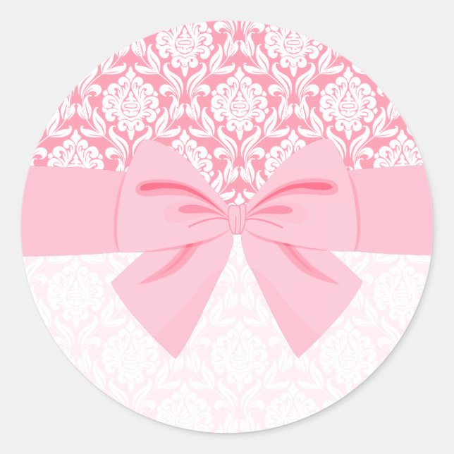 Adesivo Arco de embrulhamento Girly Elegant Pink Damask (Frente)