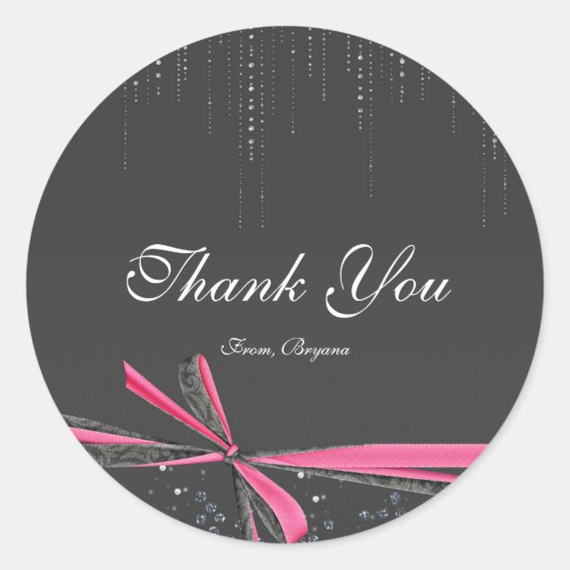 Adesivo Arco de Fita Rosa e Cinza Cartonagens (Frente)